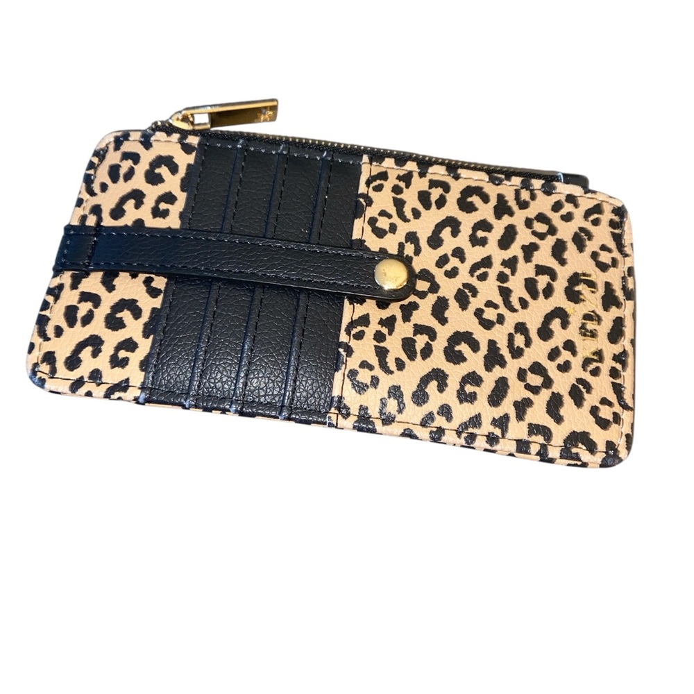 Leopard Print and Black Women's Wallet